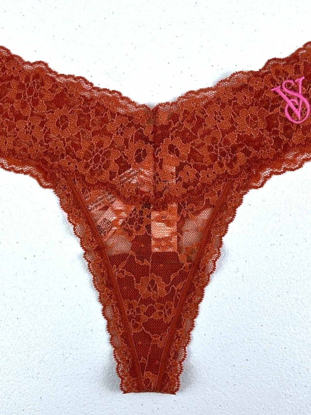 Victoria's Secret 'The Lacie' Chestnut Lace Thong Panty. Size Small